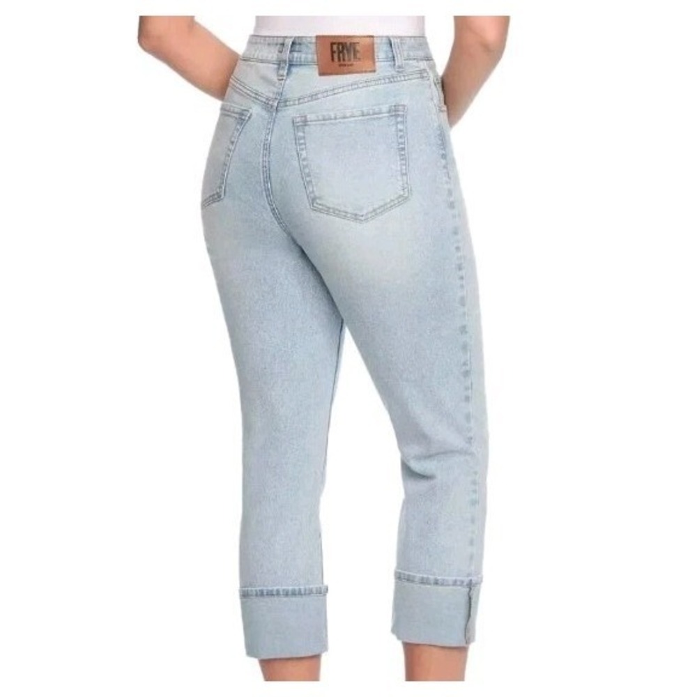 Frye Jeans Womens 10/30‎ Jeans Womens Light Wash Blue Denim Cropped Cuffed